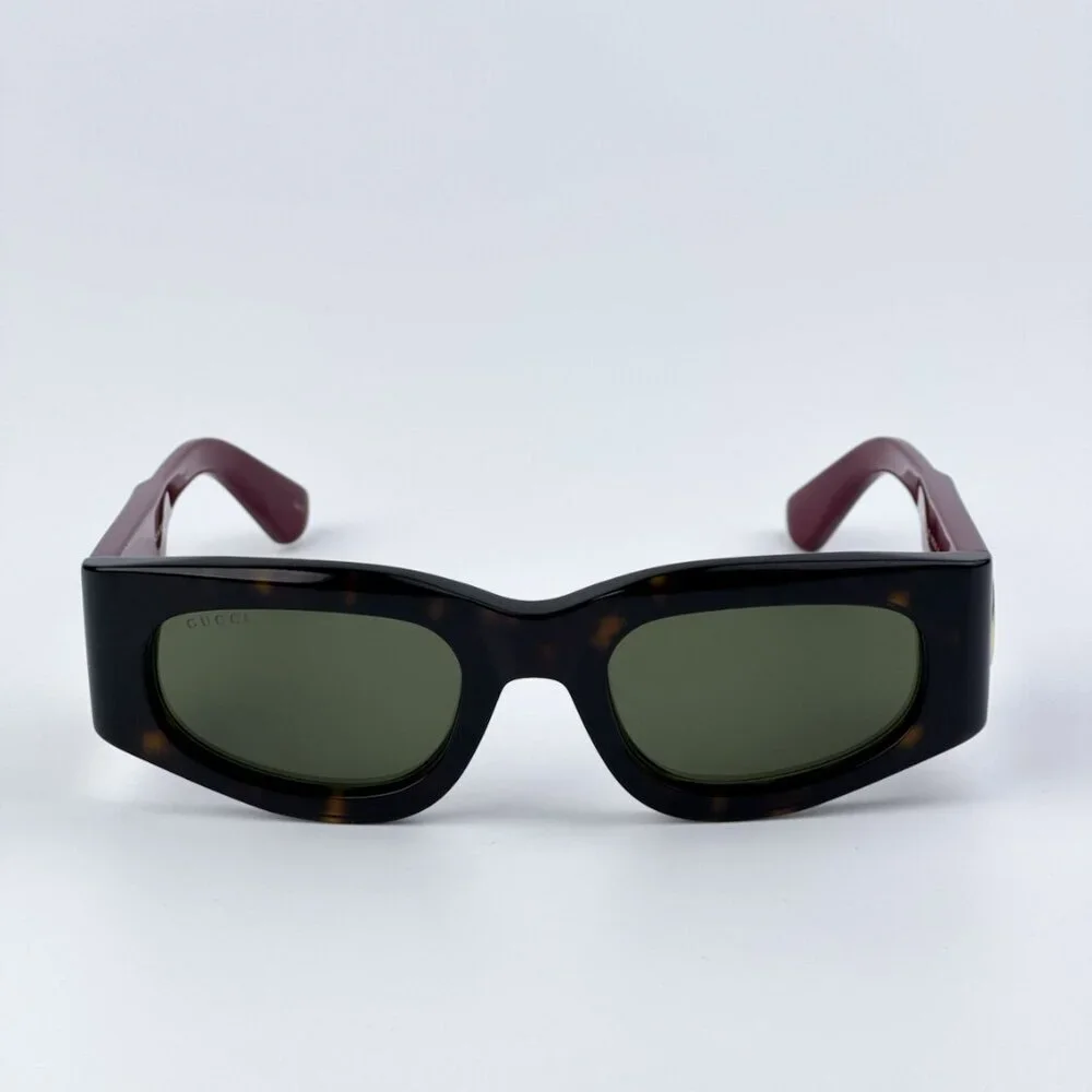 Gucci GG1664S 002 BRAND NEW Sunglasses Havana Red Green Rectangle Unisex